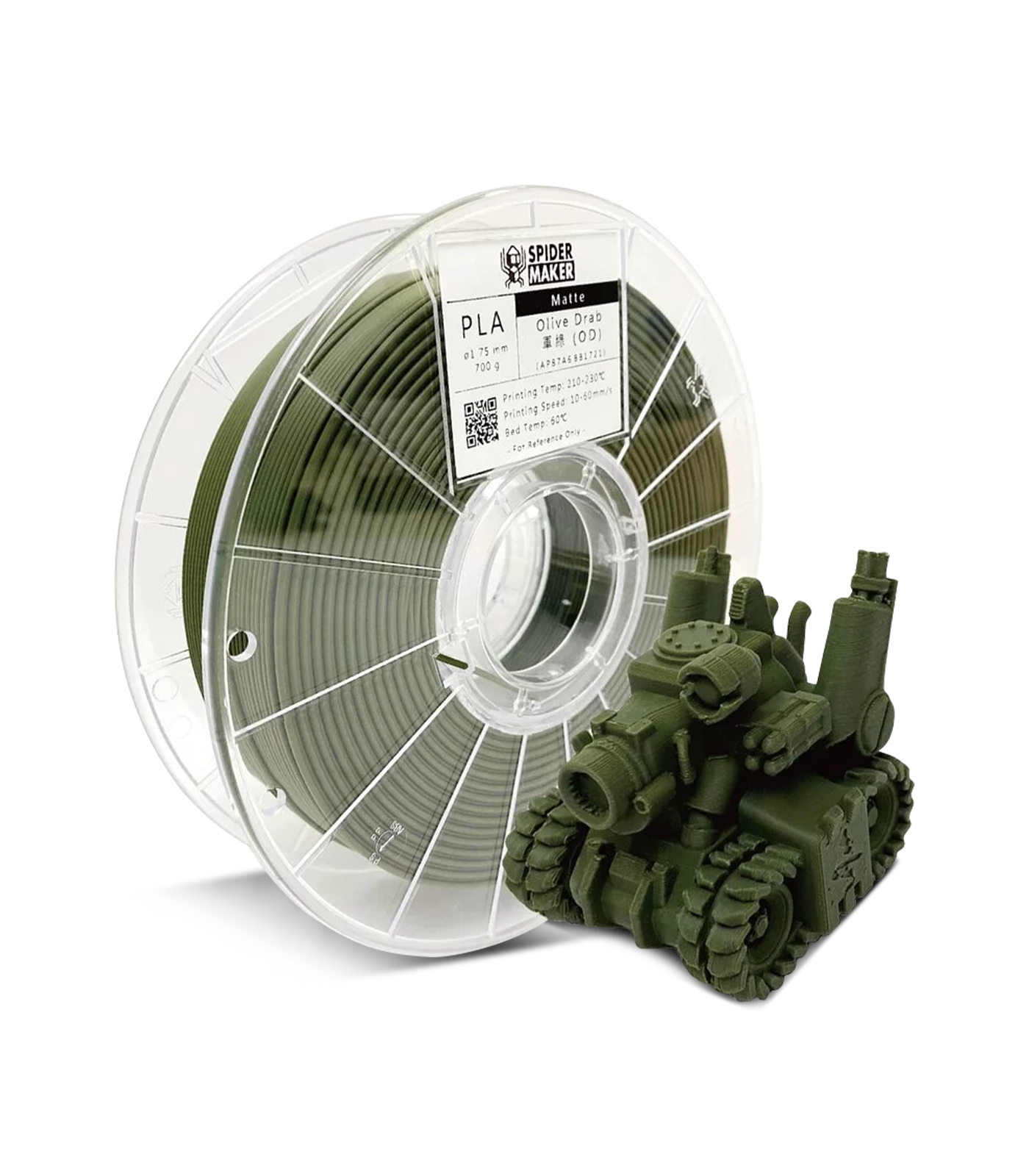 SpiderMaker 3D Matte PLA Filament