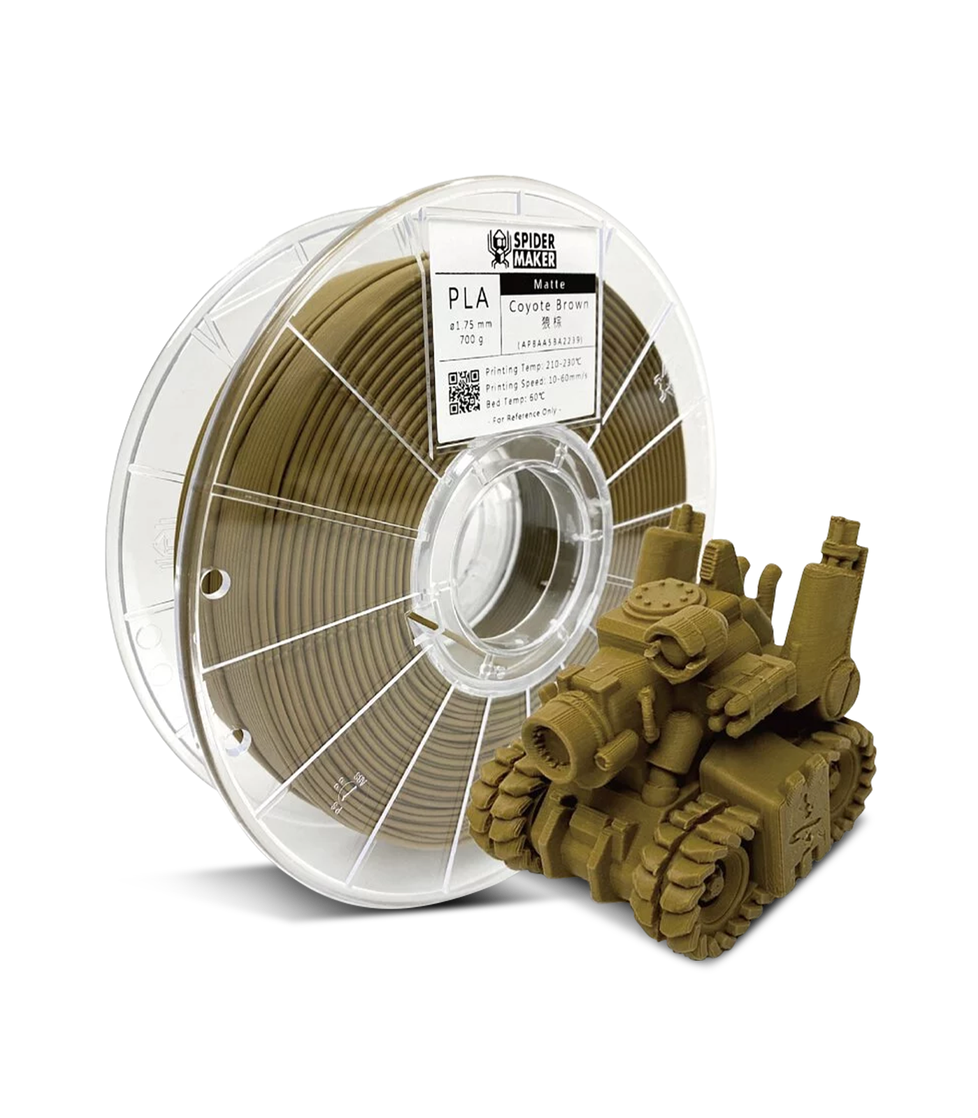 SpiderMaker 3D Matte PLA Filament