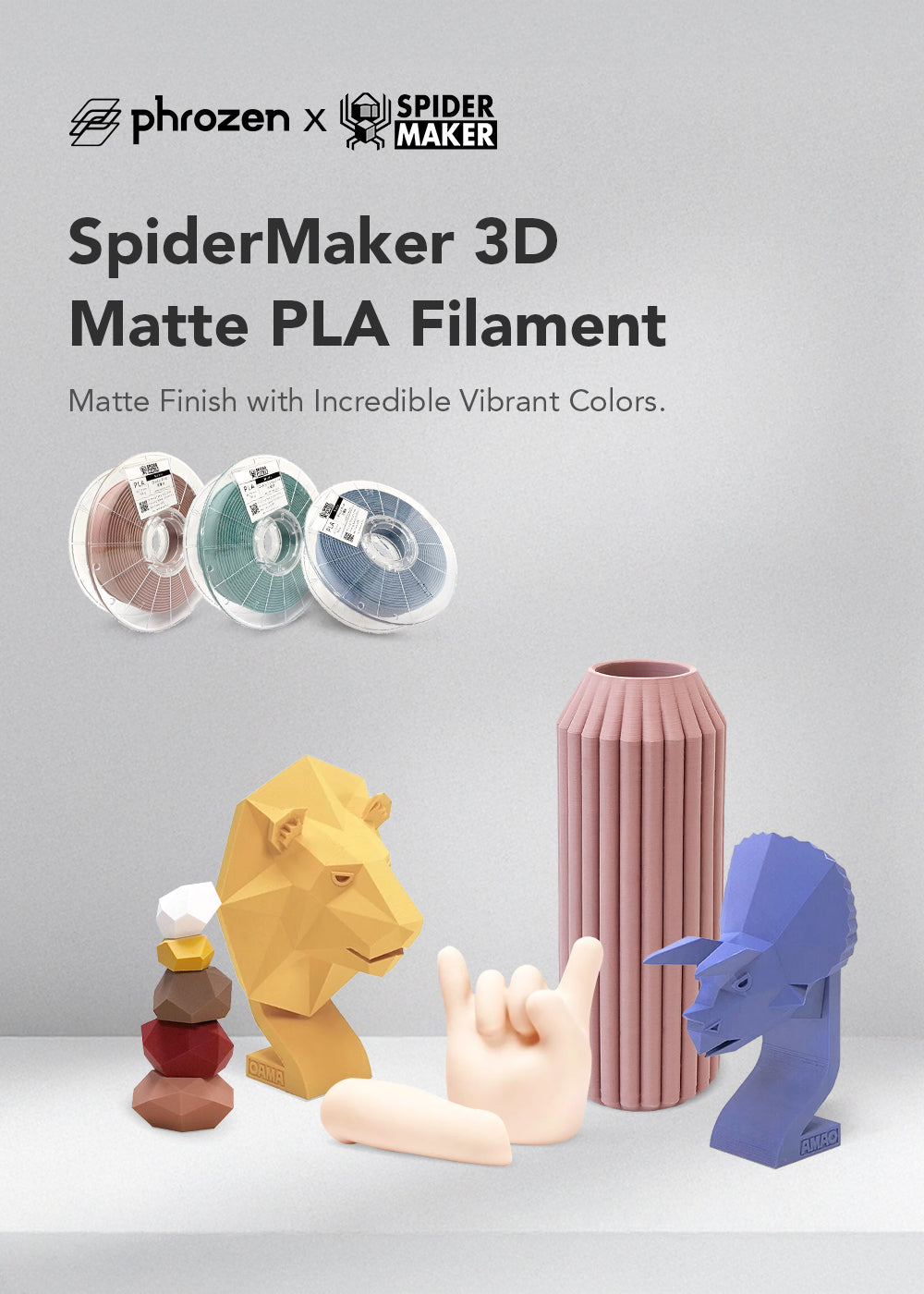 SpiderMaker 3D Matte PLA Filament | Phrozen Technology: Resin 3D